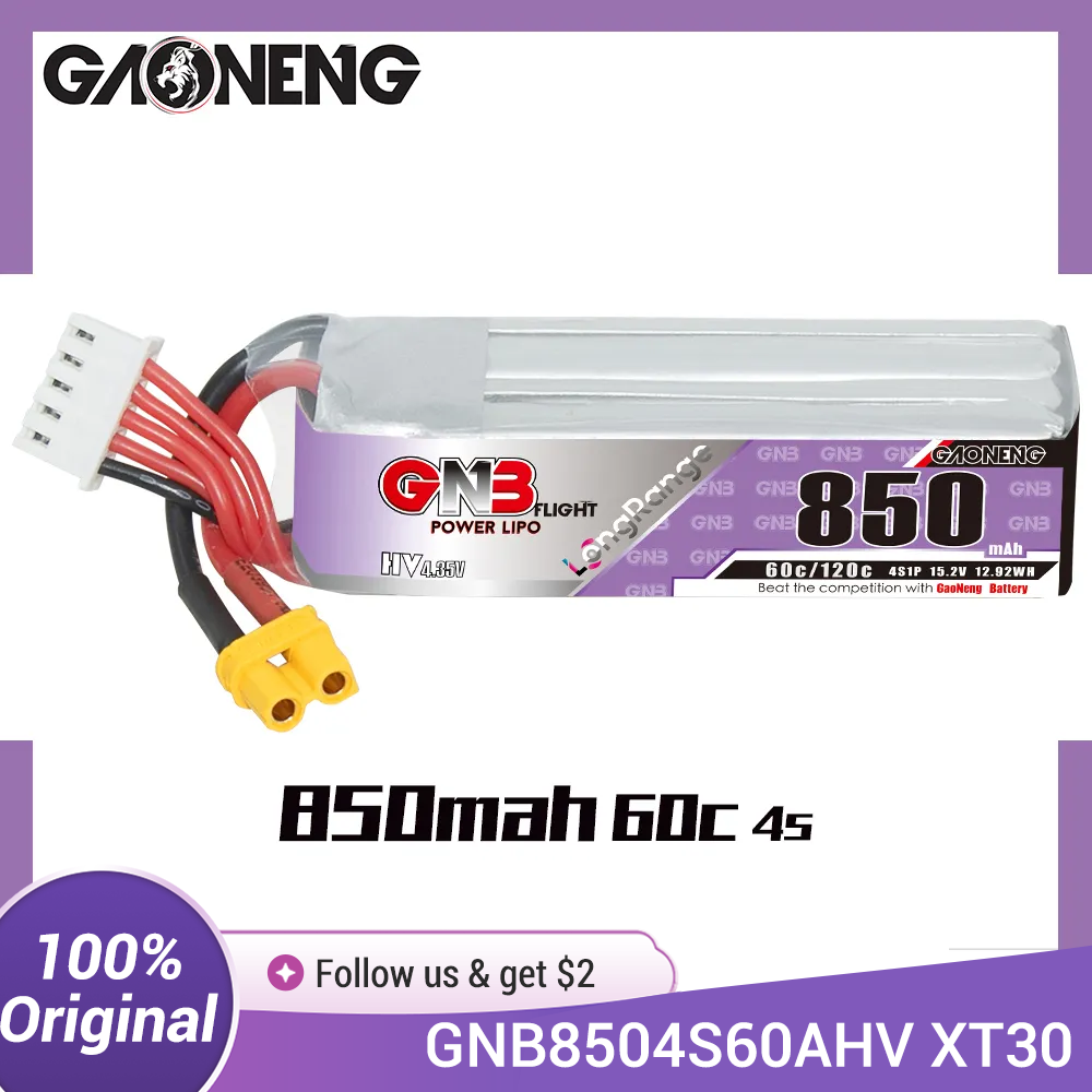 Drone Battery Li-Ion - GAONENG GNB LiPo-Akku 850 mAh 4S