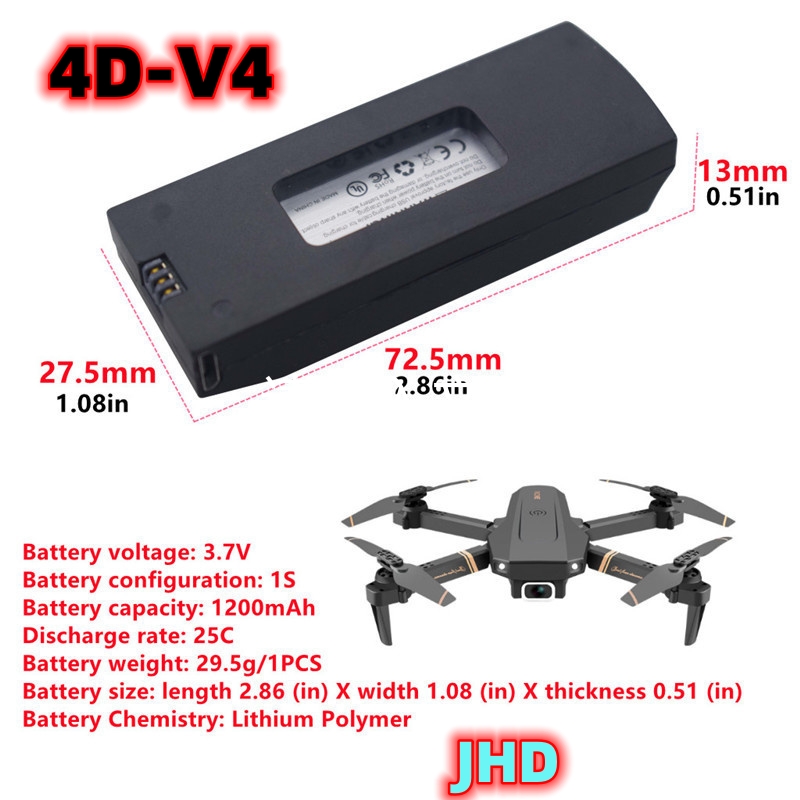 JHD Bateria 4DRC V4 Batterie 3 – Drone Battery Li-Ion Bewertung und Preis