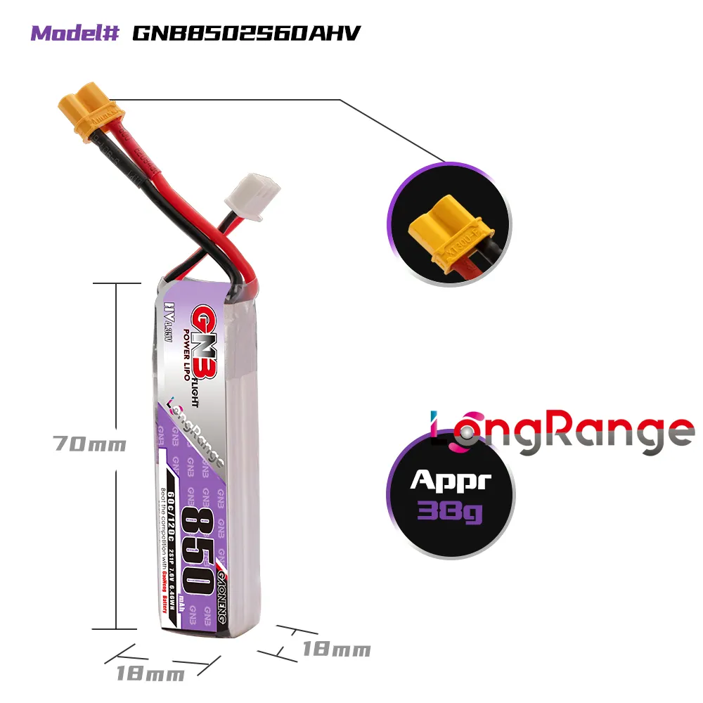GAONENG GNB LiPo-Akku 850 mAh  – Drone Battery Li-Ion Bewertung und Preis